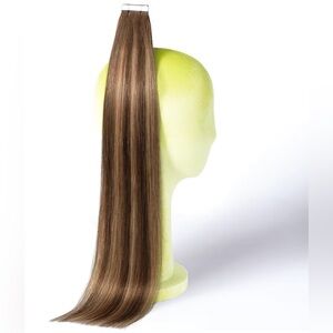 Dark Brown Chestnut Brown Remy Human Hair 22 Inch Tape In Hair Extensions